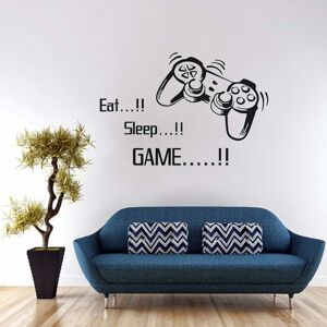 Play Accessories Wall Stickers for Boys Room, 'eat Sleep Game + Gamepad' Wall Decoration for Playroom 53 x 86 cm - Langray