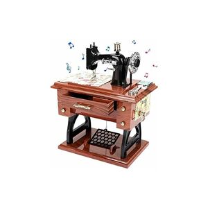 LangRay Vintage Music Box Mini Sewing Machine Style Mechanical Music box Gift for Birthday Christmas Valentine's Day Home decoration Crafts