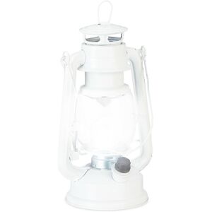 Set of 1 Relaxdays led Storm Lamp, Retro Lantern as Window Decoration or for the Garden, Battery Powered, White