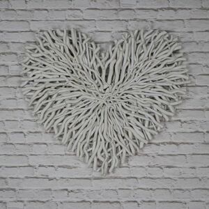 Melody Maison - Large Cream Twig Heart Wall Art - Cream