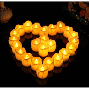 AOUGO Led Candles, Realistic Wax Flameless Candles with Timer and Batteries Included, Perfect for Wedding, Party, Christmas [24pcs/Warm White, 3.6x4.3cm]