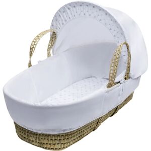 Kinder Valley - Little Star Grey Palm Moses Basket with Folding Stand Grey, Quilt, Padded Liner, Body Surround & Adjustable Hood