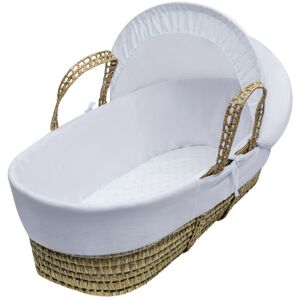 KINDER VALLEY Little Star Palm Moses Basket With Quilt, Padded Liner, Body Surround and Adjustable Hood - Mint - Mint