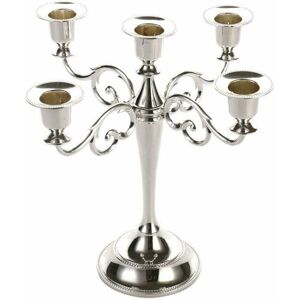 Langray - Candlestick Metal Candle Holder European Style Wedding Candelabra Candelabra for Christmas Birthday Gift Home Decor (Silver)