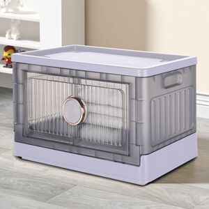 Livingandhome - Purple Foldable Storage Box with Dual Open Door