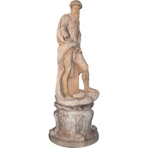 BISCOTTINI Marble base W103xDP103xH275 cm sized Neptune statue