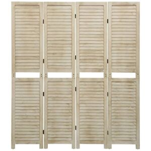 BERKFIELD HOME Mayfair 4-Panel Room Divider 140x165 cm Solid Wood Paulownia