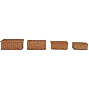 Berkfield Home - Mayfair 4 Piece Nesting Basket Set Brown Willow