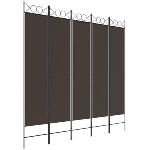 BERKFIELD HOME Mayfair 5-Panel Room Divider Brown 200x200 cm Fabric