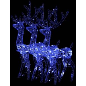 BERKFIELD HOME Mayfair Acrylic Reindeer Christmas Decorations 3 pcs 120 cm Blue