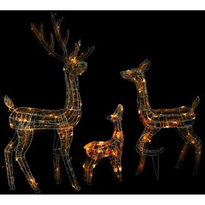 Berkfield Home - Mayfair Acrylic Reindeer Family Christmas Decoration 300 led Colourful