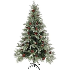 BERKFIELD HOME Mayfair Christmas Tree with LEDs&Pine Cones Green&White 120 cm pvc&pe