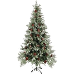 BERKFIELD HOME Mayfair Christmas Tree with Pine Cones Green and White 225 cm pvc&pe