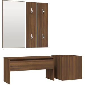 BERKFIELD HOME Mayfair Hallway Furniture Set Brown Oak Engineered Wood