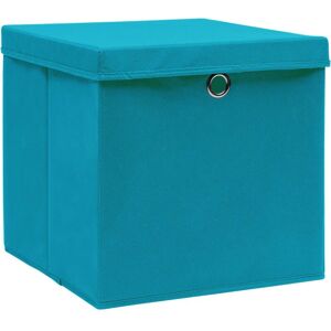 BERKFIELD HOME Mayfair Storage Boxes with Lids 4s pcs Baby Blue 32x32x32 cm Fabric