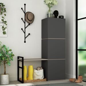 Mello Hallway Stand - Anthracite Grey / Mocha Grey - Mocha Grey - Decortie