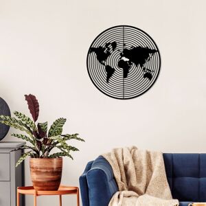 Decortie - metal wall art dart world - Black