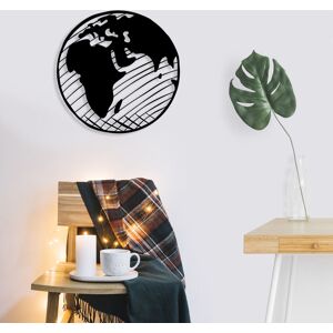 Decortie - metal wall sculpture our planet - Black