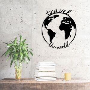 Decortie - metal wall scupture travel the world - Black