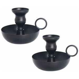 ORCHIDÉE Metal Wrought Iron Cone Candle Holder Bowl Handle Candle Holder - 2 Pieces