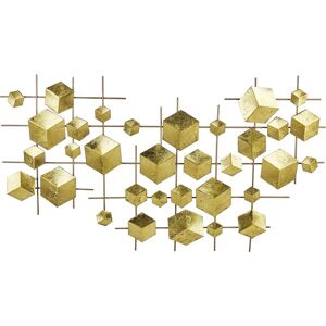 Beliani - Modern Decorative Geometric Wall Art Accent Piece Cubes Gold Flerovium - Gold