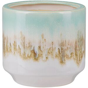 Beliani - Modern Flower Vase Stoneware Pot Round Indoor Decor Multicolour Cyme - Multicolour