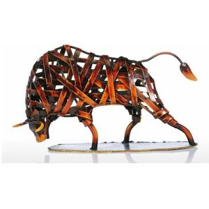 Lune - moon-iron woven red cow Metal Sculpture Abstract Sculpture Modern Art Furnishings Animals Decorations Crafts Gifts