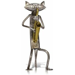 LUNE Moon-Metal sculpture home decoration crafts cat playing saxophone