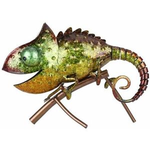 Lune - moon-Statue and other decorative object Chameleon Sculpture Iron Animal Furnishing Style Wild Animal Indoor or Outdoor Decoration Chameleon