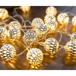 AOUGO Moroccan led String Lights - 6M Total Length 40 Warm White LEDs Light garland Moroccan oriental style silver balls,Battery powered