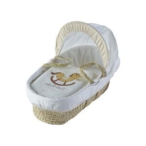 Kinder Valley - My Little Rocker Cream Palm Moses Basket With Quilt, Padded Liner, Body Surround and Adjustable Hood