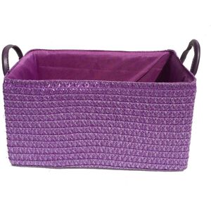 Topfurnishing - Neon Bright Colours Toys Baby Nursery Organiser Cupboard Storage Basket + Handle Hamper basket [Purple,Medium 30x20x16cm] - Purple