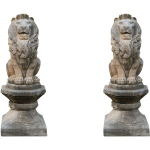 BISCOTTINI Old statue of a pair of stone lions