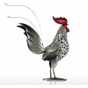 Orchidée - Orchid-Metal Sculpture Rooster In Sculpted Iron, Interior Decoration