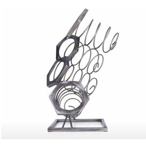 Orchidée - orchid-Statue and other decorative 4 bottle geometric wine rack modern art decoration sturdy iron inventive wine rack crafts display and