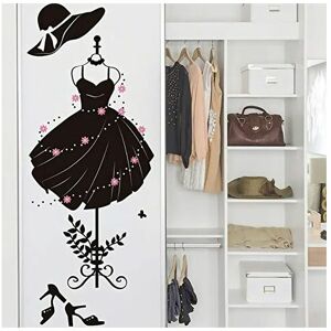 ORCHIDÉE Orchid-Wall Stickers Closet Door Adult Black Dress Dandelion And Butterfly Agapanthus Crystal Beauty Dressing Mural For Bedroom Hallway Living Room