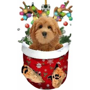 Denuotop - Other decoration for Christmas, Christmas decoration in the shape of a dog – Acrylic Christmas socks for Christmas tree Schnauzer Wiener