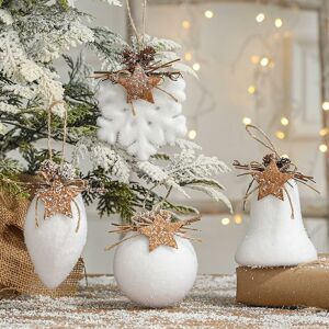 Other decoration for Christmas, White foam Christmas ball, 4 pieces, Christmas decorations, Christmas tree ornaments, hanging ball Denuotop