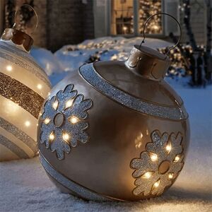 TINOR Outdoor Christmas Decorations 60cm Giant Inflatable Christmas Balls PVC Christmas Decoration Balls Indoor and Outdoor Inflatable Christmas Balls