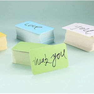 Langray - Pack of 400 Kraft Paper, Business Cards, Playing Cards, Note Card for Word, Memory, Graffiti, Message, School (White, Green, Blue, Yellow)