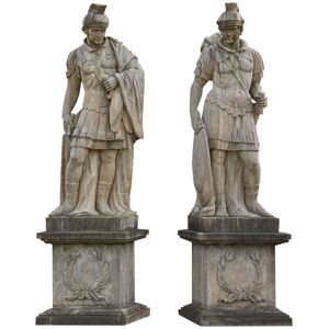 BISCOTTINI Pair of centurions in Stone with Base L80xPR60xH280 cm