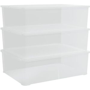 Vidaxl - Plastic Storage Boxes 3 pcs 25 l Stackable Transparent