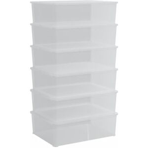 Vidaxl - Plastic Storage Boxes 6 pcs 25 l Stackable Transparent