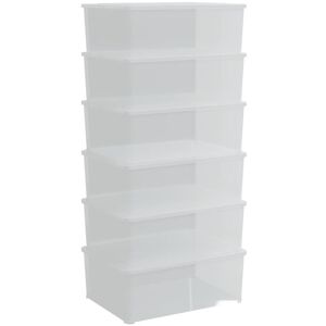 Vidaxl - Plastic Storage Boxes 6 pcs 10 l Stackable Transparent