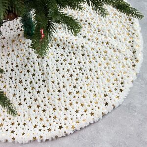 Groofoo - Plush Christmas Tree Skirt, Christmas Tree Skirt Snow Cover Christmas Tree Tree Skirt Christmas Tree Skirt for Holiday Christmas