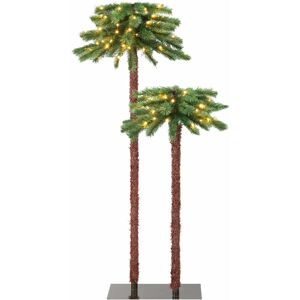 Costway - Pre-Lit Artificial Palm Tree Christmas Decoration Tree 84 Pine Needles 100 led