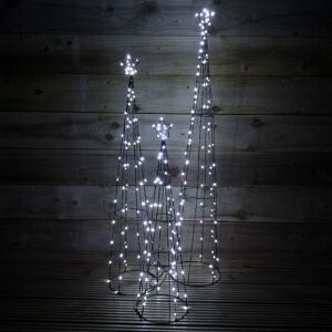 Samuel Alexander - Premier 250 led 3 Piece Indoor Outdoor Christmas Pyramid Decoration Set in White