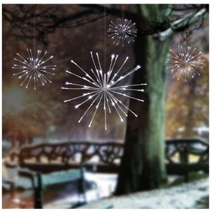 Premier - led Light Up Outdoor Christmas White Sparkle Ball Lights - Pack of 4 - 30cm