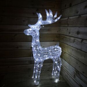 PREMIER DECORATIONS Christmas Lit Soft Acrylic Reindeer 160 White led Indoor Outdoor