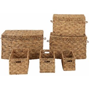 Brown Washed Storage Baskets � Set of 6 - Premier Housewares